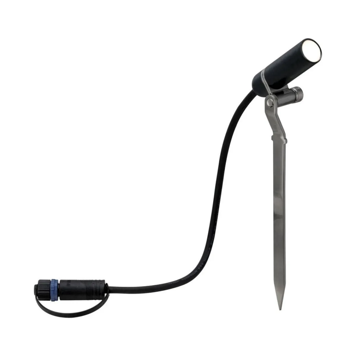 Spot På Spyd|Plug & Shine System>Paulmann Plug & Shine Platini spot med spyd 2W 3000 Kelvin IP65 - 3 pakning med strømforsyning Antrasitt