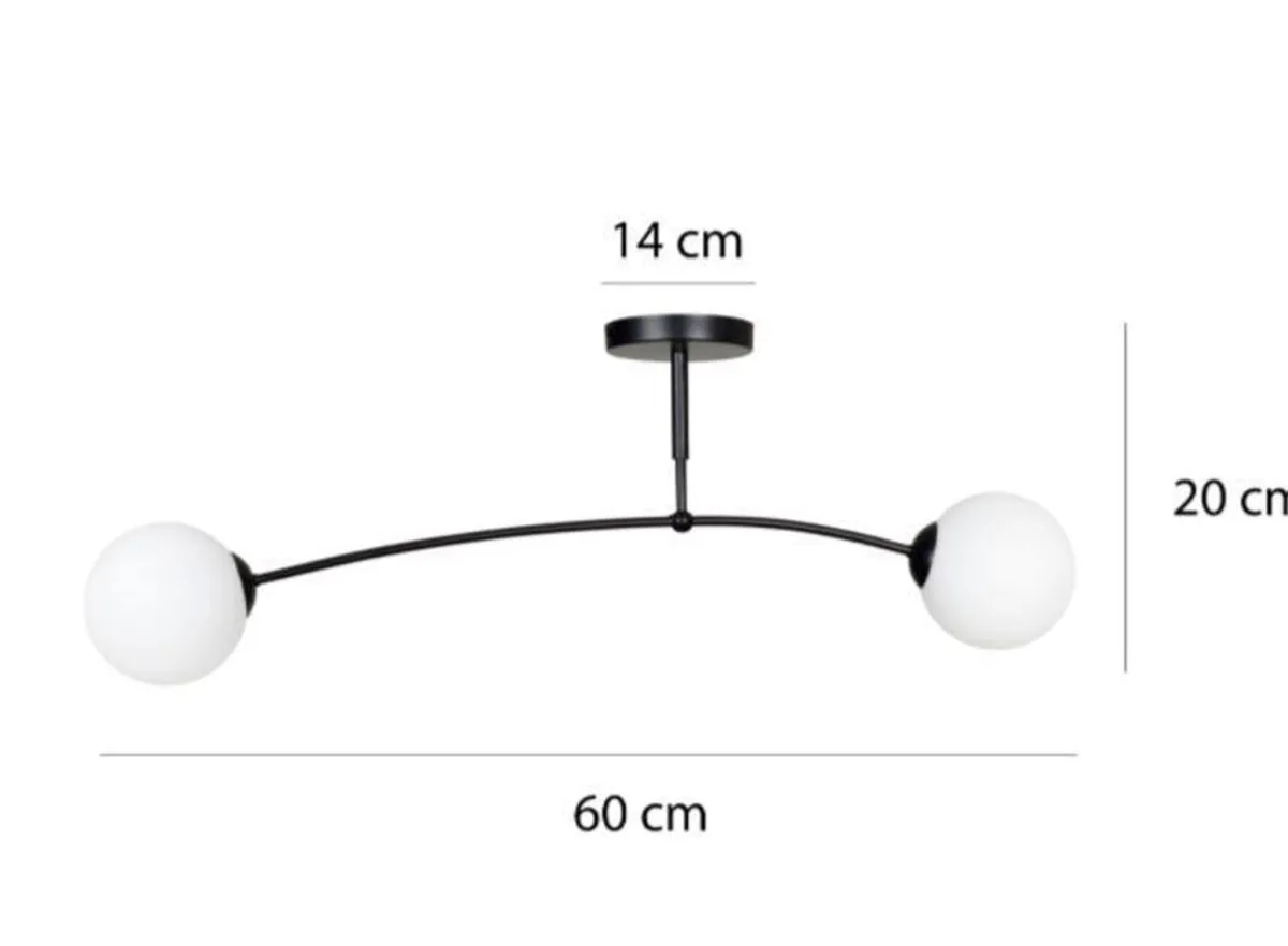 Kjøkkenbelysning Tak|Taklamper / Takplafonder>Emibig Pregos taklampe 2 lys - Svart/Opal Svart / Opal