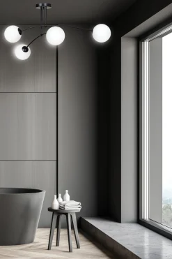 Kjøkkenbelysning Tak|Taklamper / Takplafonder>Emibig Pregos taklampe 4 lys - Svart/Opal