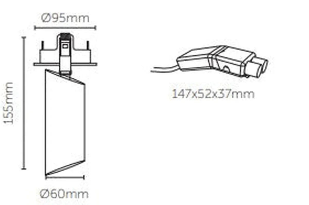Kjøkkenbelysning Tak|Spotter & Skinner>Q-Light Q-Focus SR95 innfelt takspot 3000K 20 til 43° lysspredning 11W dimbar - Hvit