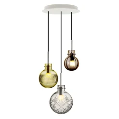 Kjøkkenbelysning Tak|Takpendler>Hadeland Glassverk Rav kuler 3 stk - Sort Baldakin Krystall