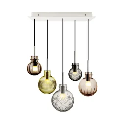 Kjøkkenbelysning Tak|Takpendler>Hadeland Glassverk Rav kuler 5 stk - Sort Baldakin Krystall