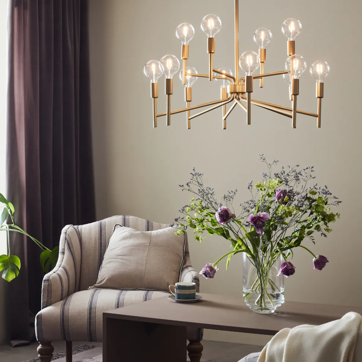 Kjøkkenbelysning Tak|Lysekroner>Marksløjd Regent takpendel 12 lys - Gullfarget - Gull