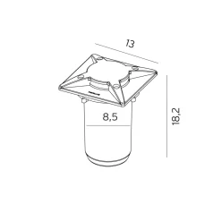 Lightup-Pris|Uplights>Norlys Rena 1633 uplight firkantet IP68 5,5W Svart