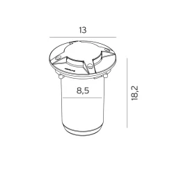 Lightup-Pris|Uplights>Norlys Rena 1631 uplight rund IP68 5,5W Svart