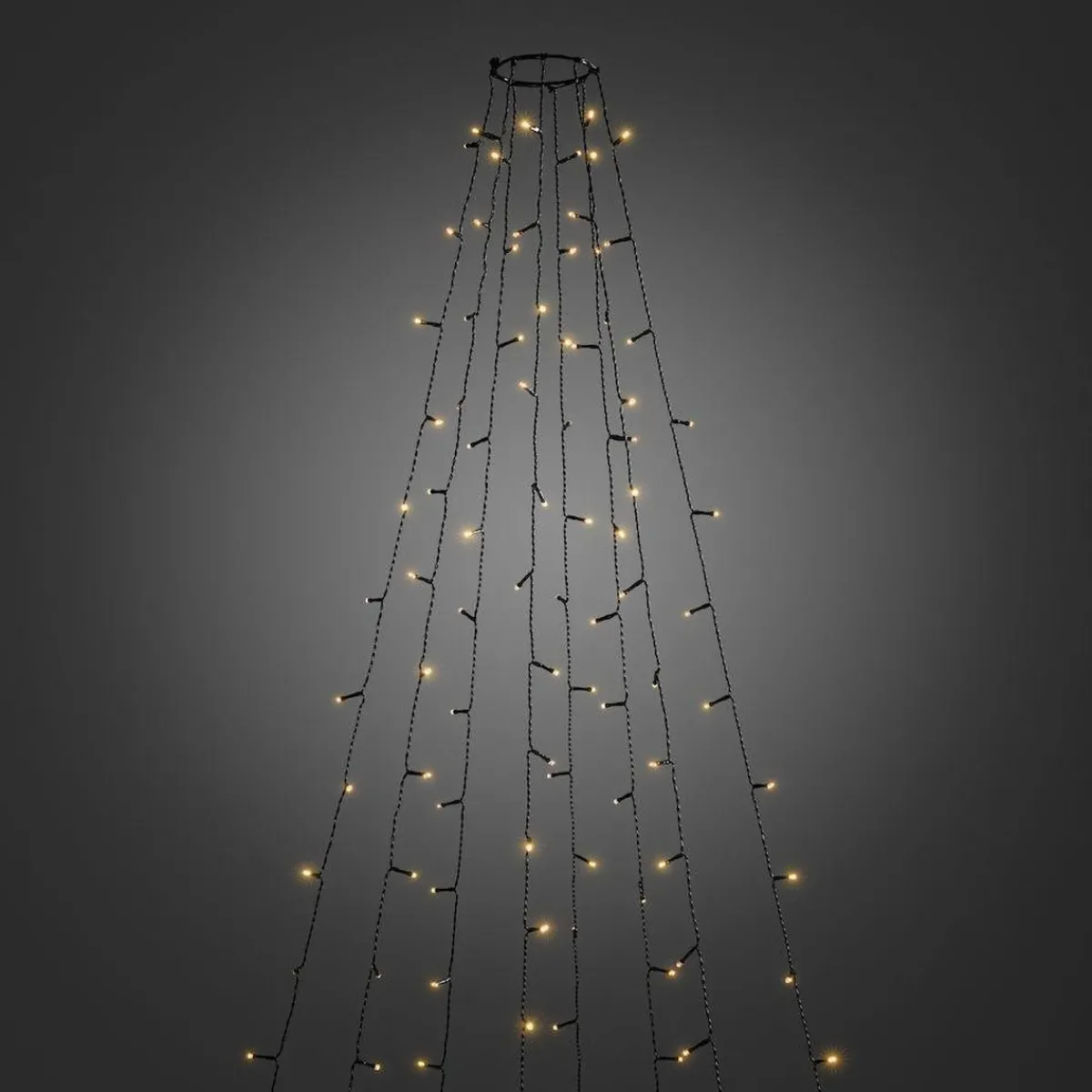 Juletrelys & Lysslynger>Konstsmide Ringslynge 8x50 LED lys 4 meter utendørs med funklefunksjon IP44 - Amber