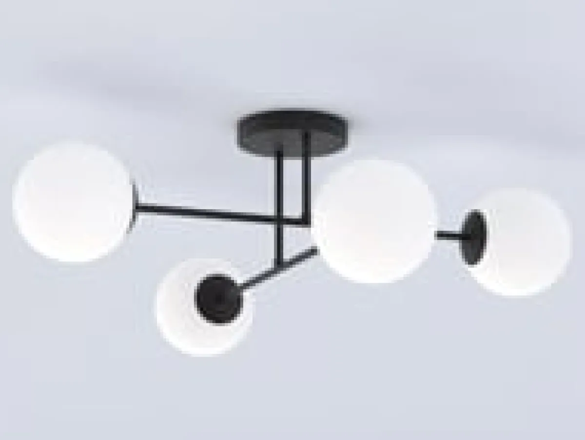 Kjøkkenbelysning Tak|Taklamper / Takplafonder>Emibig Roma taklampe 4-lys - Svart/Opal Svart / Opal