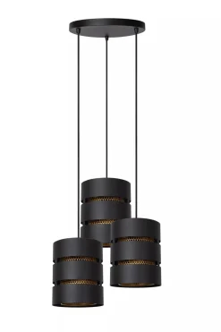 Kjøkkenbelysning Tak|Takpendler>Lucide Rosas rondell takpendel 3-lys Svart