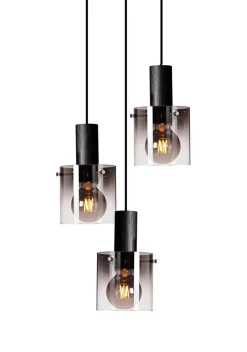 Kjøkkenbelysning Tak|Takpendler>Ms - belysning Roxy rondell 3 lys takpendel - farget glass Røyk