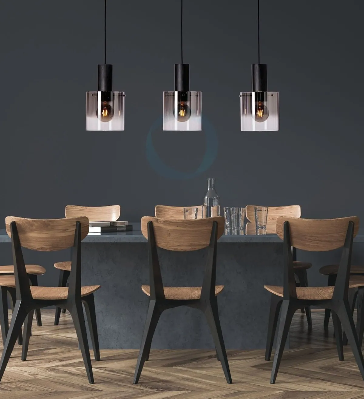 Kjøkkenbelysning Tak|Takpendler>Ms - belysning Roxy takpendel skinne 3 stk 20 cm - farget Røyk