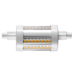 Led-Pærer R7 Sokkel>Slv R7S sokkel 78mm 9W 3000 kelvin Ra90 - Dimbar Hvit