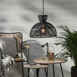 Takpendler Ute>Star Trading Runde utendørs lampeskjerm 37 cm IP44 - Svart