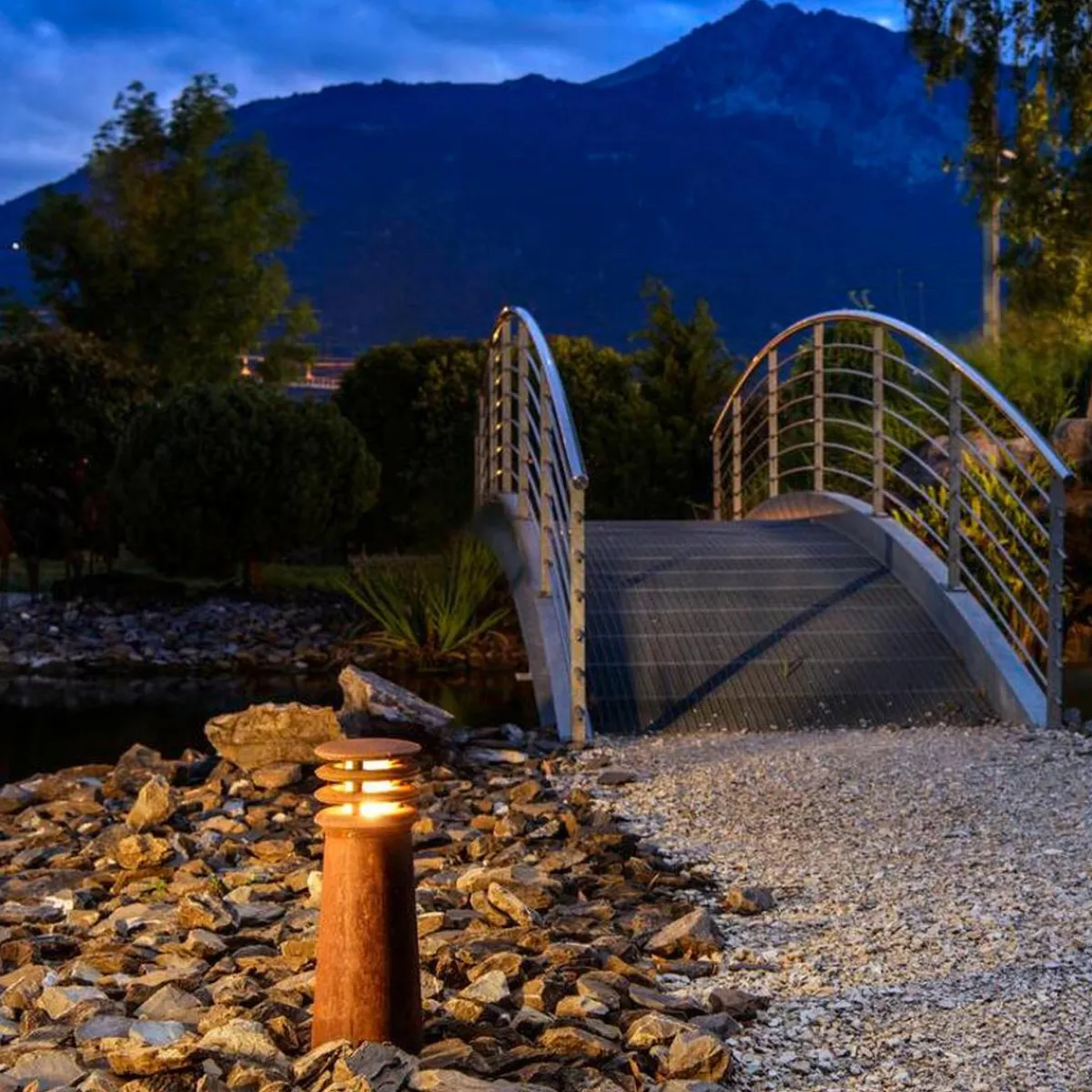 Pullert>Slv y rund pullert 40 cm IP55 Rust