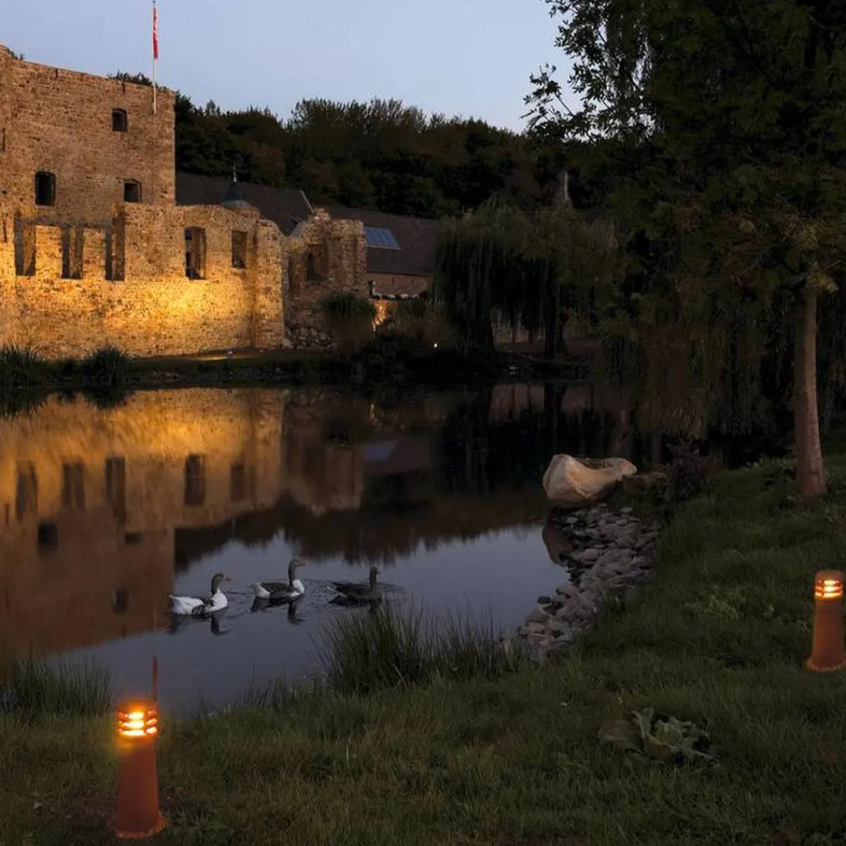 Pullert>Slv y rund pullert 40 cm IP55 Rust