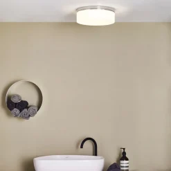 Baderomsbelysning Tak|Kjøkkenbelysning Tak>Astro Lighting Sabina 280 taklampe IP44 E27 - Polert krom/Opal Krom / Opal