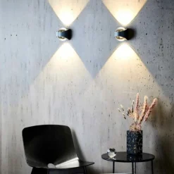 Utelamper Med Opp/Ned Lys|Baderomsbelysning Vegg>LOOM Design Saga vegglampe IP65 12W 3000K - Svart