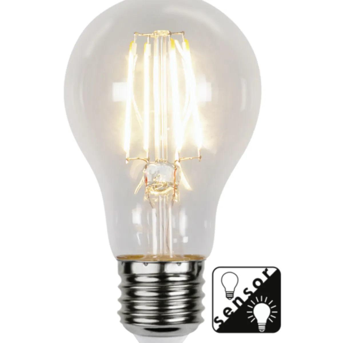 Led-Lyspærer Med Sensor/Skumringsrelé|Led-Pærer E27 Sokkel>Ms - belysning Sensor lyspære LED E27 60mm Hvit