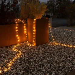 Juletrelys Inne>Konstsmide ShineLine 400 amber micro led slynge 40 meter IP44 - Utendørs Svart