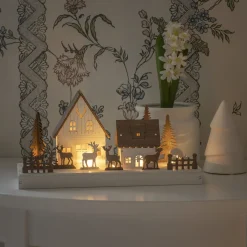 Juledekorasjon|Julebyer>Konstsmide Siluett motiv 6 varmhvite LED på batteri