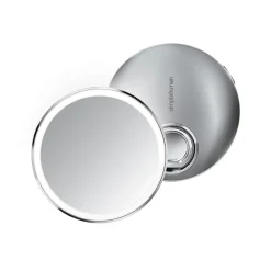 Sminkespeil Med Lys>Simplehuman håndholdt sminkespeil med lys, sensor og oppladbart 10cm - Børstet stål