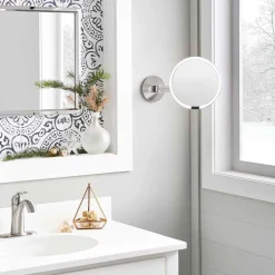 Sminkespeil Med Lys>Simplehuman sminkespeil med lys, 20cm veggmontert kabel - Børstet Stål