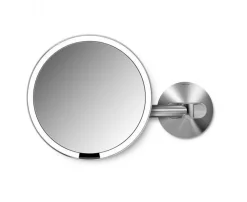 Sminkespeil Med Lys>Simplehuman sminkespeil med lys, 20cm veggmontert kabel - Børstet Stål