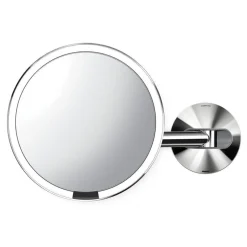 Sminkespeil Med Lys>Simplehuman sminkespeil med lys, 20cm veggmontert kabel - Krom