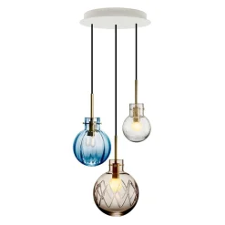 Kjøkkenbelysning Tak|Takpendler>Hadeland Glassverk Skjærgård kuler 3 stk - Sort Baldakin Krystall