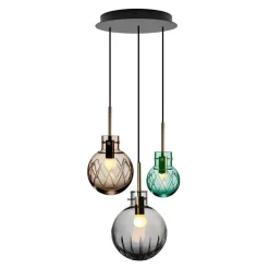 Kjøkkenbelysning Tak|Takpendler>Hadeland Glassverk Skumring Krystallkuler 3 stk - Hvit Baldakin Hvit / Flerfarget