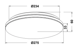Baderomsbelysning Tak|Kjøkkenbelysning Tak>NorDesign Slim 275 taklampe 18W 2700 kelvin dimbar IP54 - Hvit