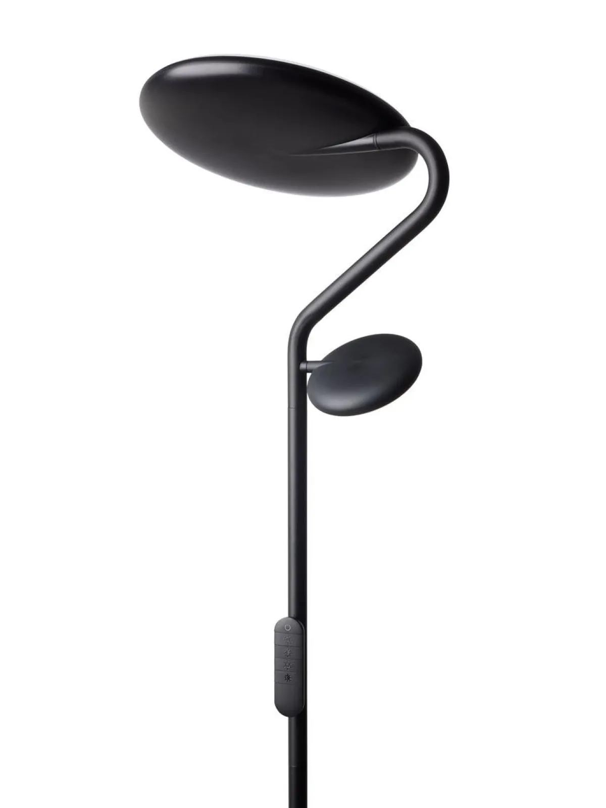 Uplight|Leselamper Gulv>Halo Designs Slim uplight gulvlampe med leselys og fjernkontroll Svart