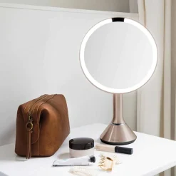 Sminkespeil Med Lys>Simplehuman Sminkespeil med lys, sensor og oppladbart 20cm - Rosegull Rosa