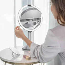Sminkespeil Med Lys>Simplehuman Sminkespeil trio med lys, sensor og oppladbart - Børstet Stål