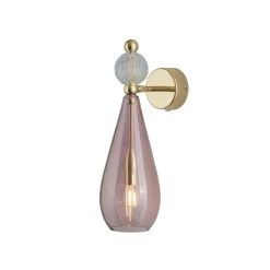 Interiørlamper>EBB & FLOW Smykke vegglampe M - Obsidian/klar/Gull Gull / Rosa