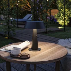 Solcellebelysning|Oppladbare Bordlamper>Paulmann Soala portabel bordlampe oppladbar 2,1W 2700 Kelvin IP44 - Solcelle Svart