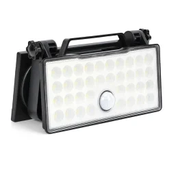 Solcellebelysning>NorDesign Solar portabel vegglampe 10W 3000 Kelvin IP65 utendørs med solcelle og sensor Svart