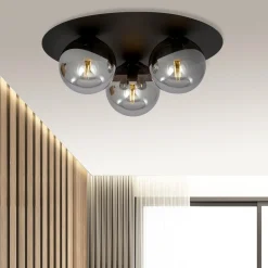 Kjøkkenbelysning Tak|Taklamper / Takplafonder>Emibig Solar taklampe 3 lys - Svart/Røykfarget Svart / Røyk