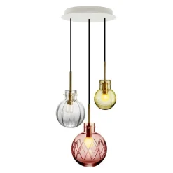 Kjøkkenbelysning Tak|Takpendler>Hadeland Glassverk Sommereng kuler 3 stk - Sort Baldakin Krystall