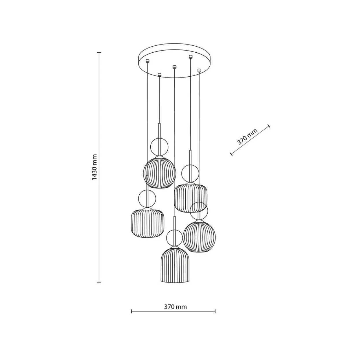Kjøkkenbelysning Tak|Takpendler>TK Lighting Sophia takpendel 5-lys