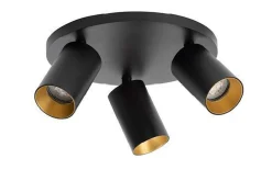 Kjøkkenbelysning Tak|Spotter & Skinner>Antidark Spoton Circle takspot 3 lys GU10 - Svart/Gullfarget Svart / Gull