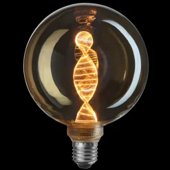 Led-Pærer E27 Sokkel>Unison 3-Steg DNA Gold Glob 125mm 3,6W 1800K - E27 Amber