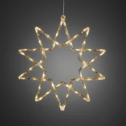 Juledekorasjoner>Konstsmide Stjerne med 60 varmhvite LED 58 cm IP44 utendørs