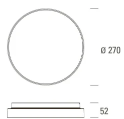 Baderomsbelysning Tak|Kjøkkenbelysning Tak>NorDesign Stripe Trim 270 taklampe IP54 3000 Kelvin 18/24W Dimbar Hvit