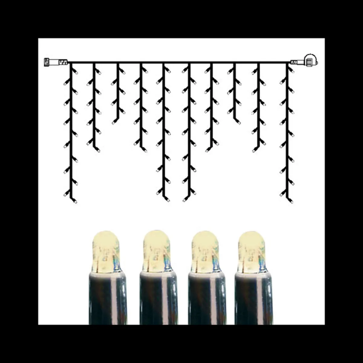 Lysslyngesystem Led - Star Trading>Star Trading System led istapp 2 meter ekstraenhet varmhvit - Svart