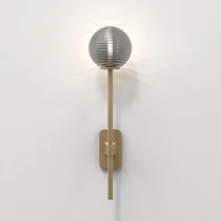 Baderomsbelysning Vegg>Astro Lighting Tacoma Single Grande vegglampe IP44 - Antikk Messing/Røykfarget kuppel Antikk messing / Røyk