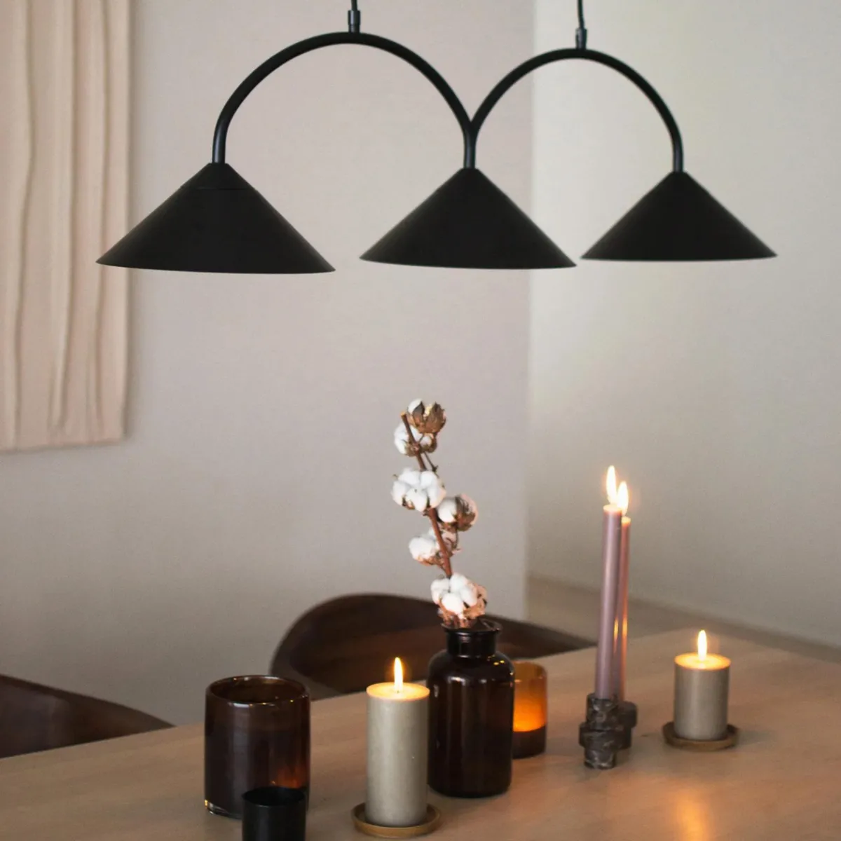 Kjøkkenbelysning Tak|Takpendler>Globen Lighting Takpendel Curve 3 - Svart