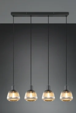 Kjøkkenbelysning Tak|Takpendler>Trio Lighting Tarifa takpendel 4-lys Svart