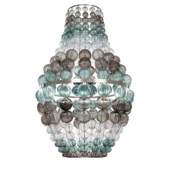 Kjøkkenbelysning Tak|Lysekroner>Örsjö The Crown lysekrone 135 cm - Håndst glass Blå