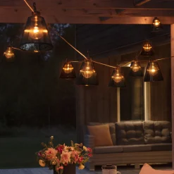 Lysslynger|Lysslynger>Konstsmide Tilleggsslynge 10 lys med e skjermer - Amber Svart