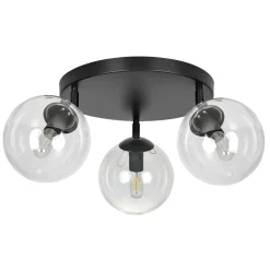 Kjøkkenbelysning Tak|Taklamper / Takplafonder>Emibig Tofi taklampe rund 3 lys - Svart/Klart glass Svart / Klartglass